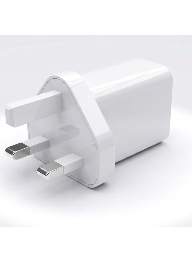 شاحن حائط مزدوج USB للشحن السريع بقوة 12 واط - محول طاقة صغير وآمن للهواتف الذكية والأجهزة - أبيض - Image 2