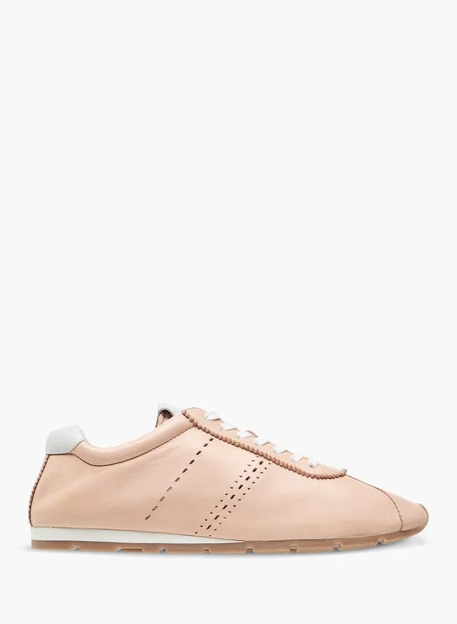 Celeste Women Leather Ankle Sneakers With Lace-Up Closure