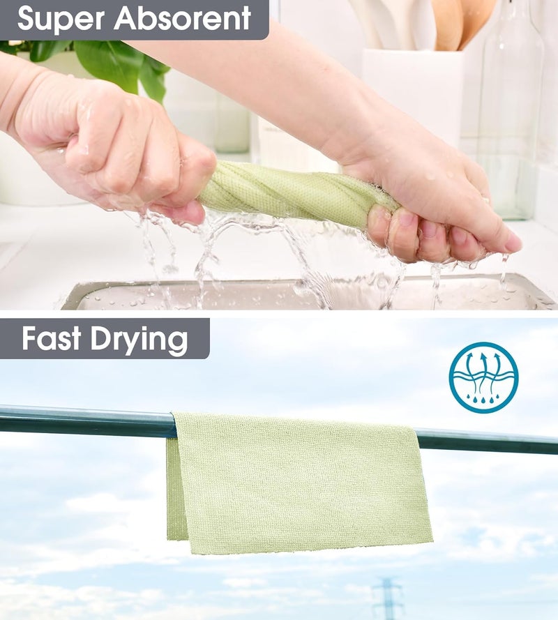 SGMVK Microfiber Cleaning Cloth Roll Reusable Washable 20 Pack for Kitchen Surfaces Car, Home, Garage or Shop Cleaning Tear Away Microfiber Towels (1, Light Green) - Image 4