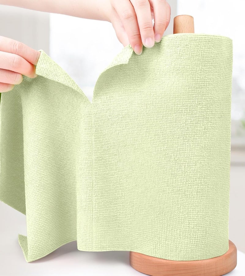 SGMVK Microfiber Cleaning Cloth Roll Reusable Washable 20 Pack for Kitchen Surfaces Car, Home, Garage or Shop Cleaning Tear Away Microfiber Towels (1, Light Green) - Image 5