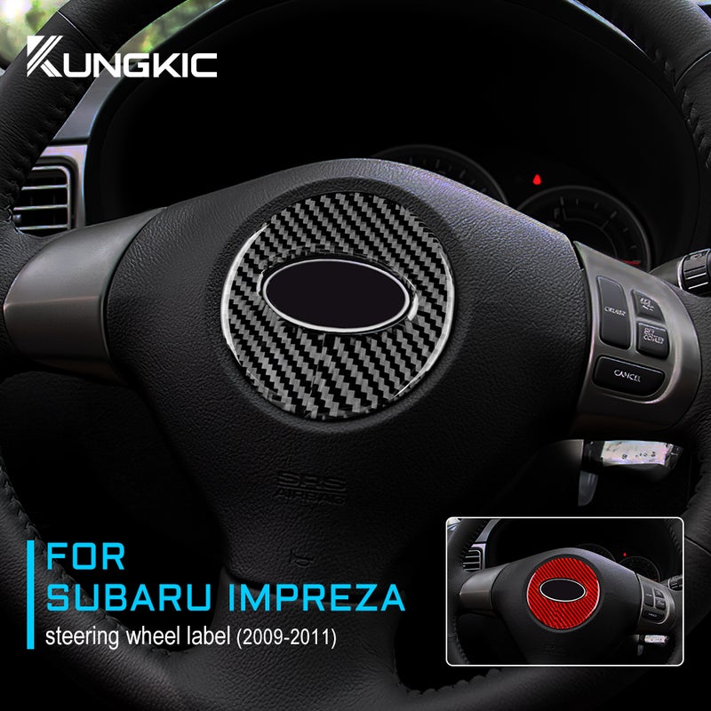 Real Carbon Fiber Sticker for Subaru Impreza 2009 2010 2011 Steering Wheel Strip Interior Trim - Image 1
