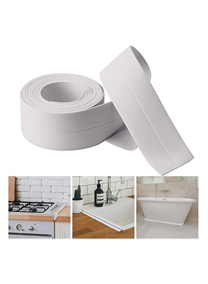 erorex Caulk Strip - White, Waterproof, PVC, 1 Count, 6.35mm Max Gap Fill, Kitchen, Bathroom, Tile, Wall - Image 1