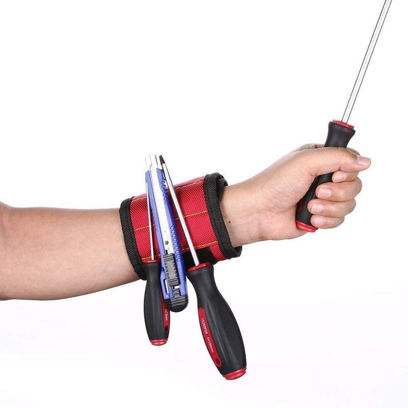 Cpixen Magnetic Wrist Band - Breathable Material, Adjustable Wrist Strap for Holding Screws, Nails, Bolts, Drill Bits, and Small Tools - Image 1