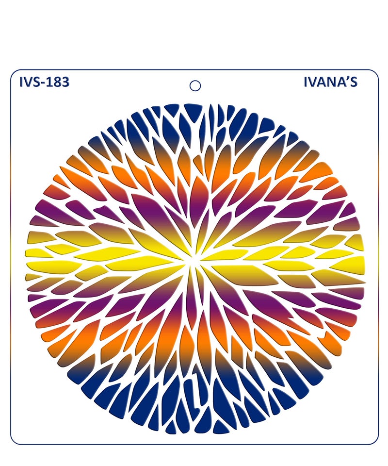 IVANA'S Mandala Art Stencil for Art & Craft, DIY Decorative Stencil for Painting on Canvas, Fabric, Cloth, Paper, Glass, Furniture and Wall, Size - 6 x 6 inch, Pack of 1, IVS-183, Off White - Image 3
