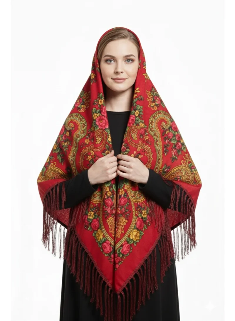 D'Daniela Varvara Women's Eastern European Cotton Tassel Shawl