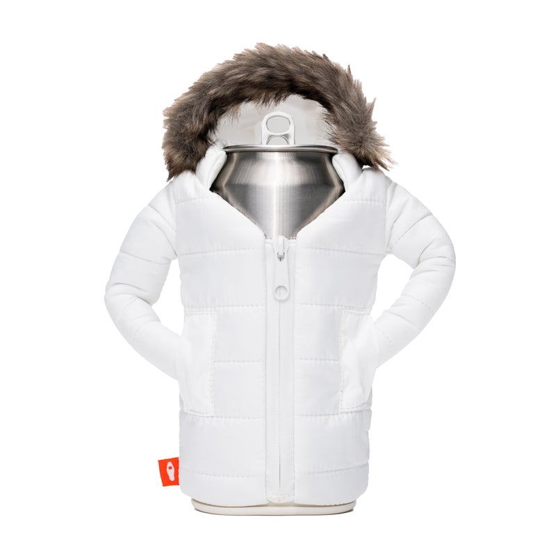 Puffin The Pahka Parka Insulated 12 oz Can Cooler I Beer Bottle Soda Can Insulator Keep Drinks and Beverages Cold Sandy White