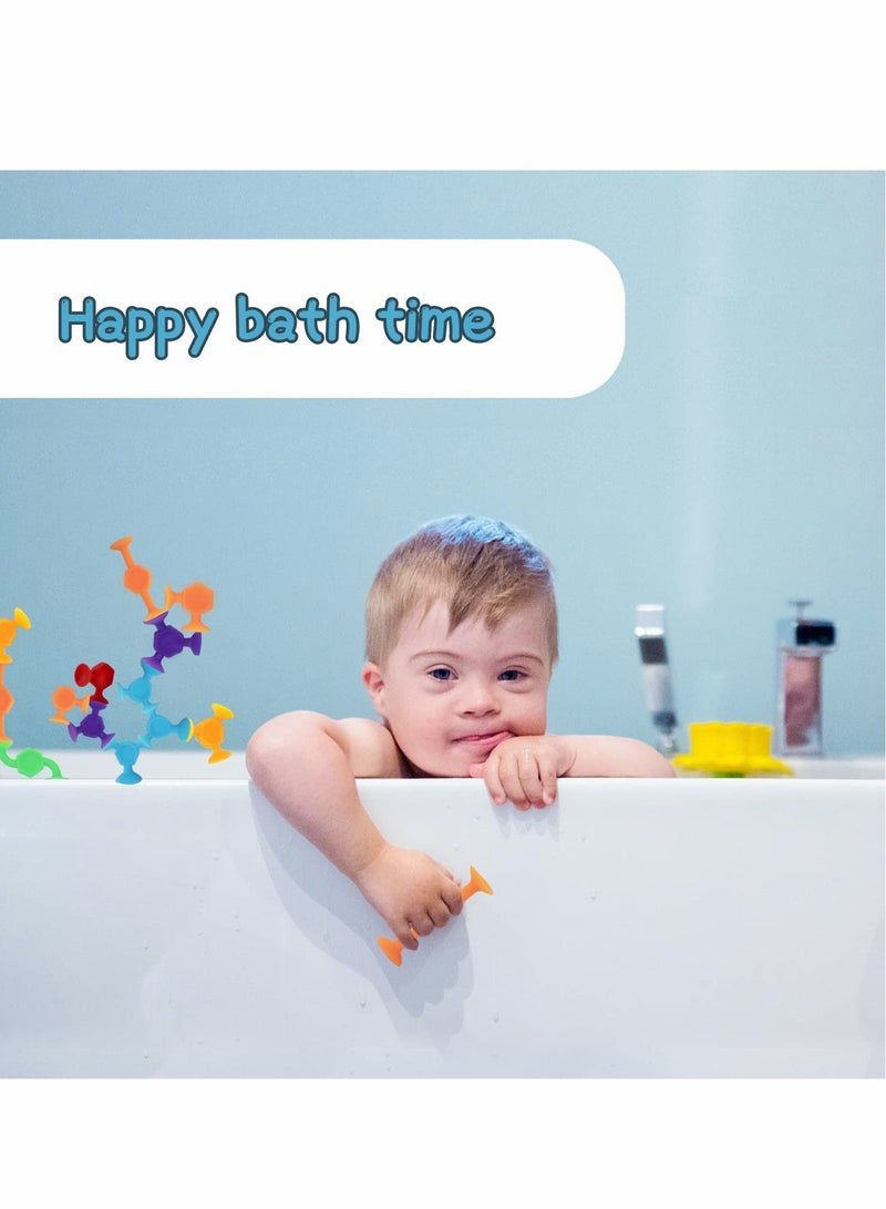 48 Pcs Fun Suction Bath Toy Set - Colorful Silicone Dinosaurs with Eggshell Storage for Kids' Playtime - Image 3