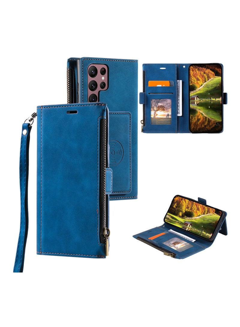 Suteni Flip Cover Card Slots Magnatic Leather Phone Case for Samsung - Image 3