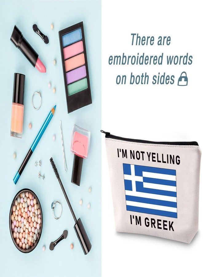 LEVLO Funny Greek Family Cosmetic Gifts I'm Not Yelling I'm Greek Makeup Bags Greece Root Flag Gifts (I'm Greek) - Image 4