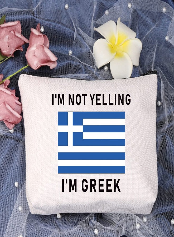 LEVLO Funny Greek Family Cosmetic Gifts I'm Not Yelling I'm Greek Makeup Bags Greece Root Flag Gifts (I'm Greek) - Image 3