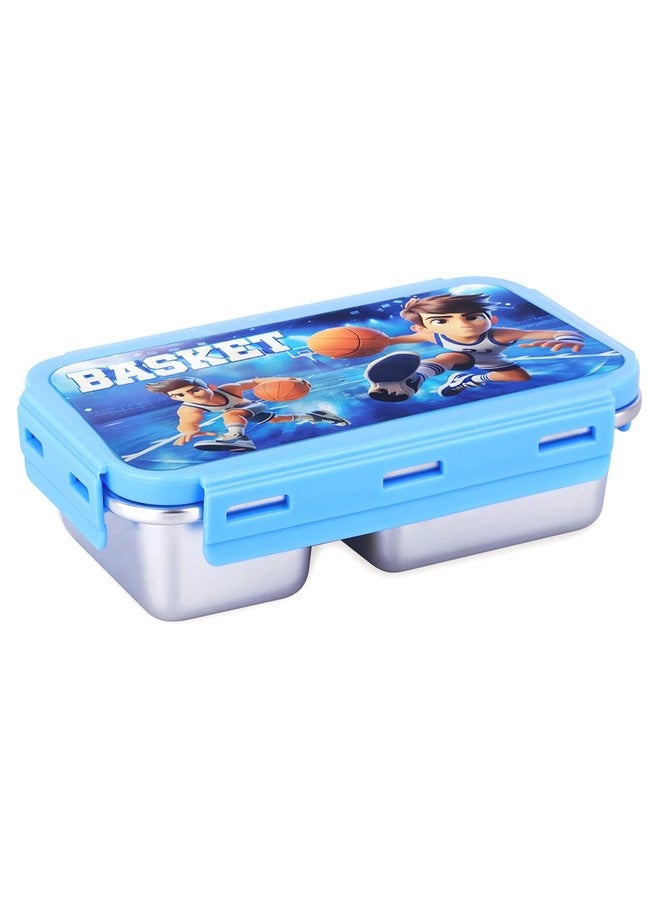 POGON TIK Tok Stainless Steel Airtight Lunch Box for Kids, School Tiffin Box, 500ml (Blue) - Image 1
