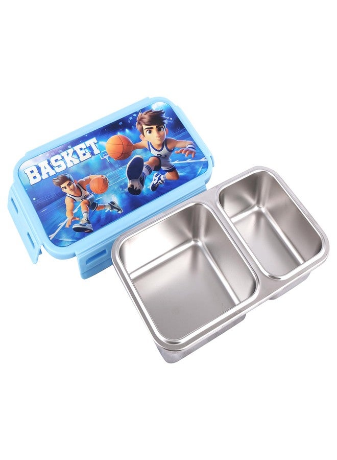 POGON TIK Tok Stainless Steel Airtight Lunch Box for Kids, School Tiffin Box, 500ml (Blue) - Image 2