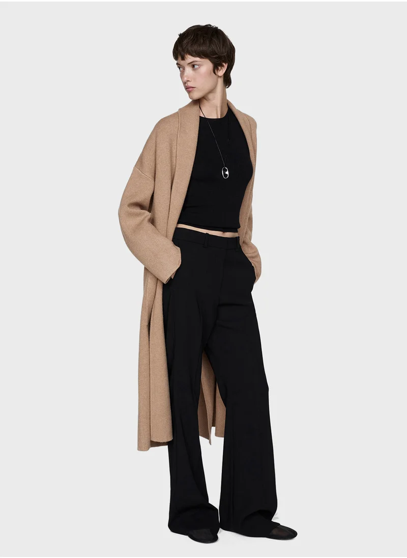 مانجو Oversized Knitted Coat With Pockets