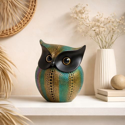 Xtore® Modern Classy Lucky Owl Resin Art Figure Showpiece -(Pack of 1,Multicolor) - Image 1