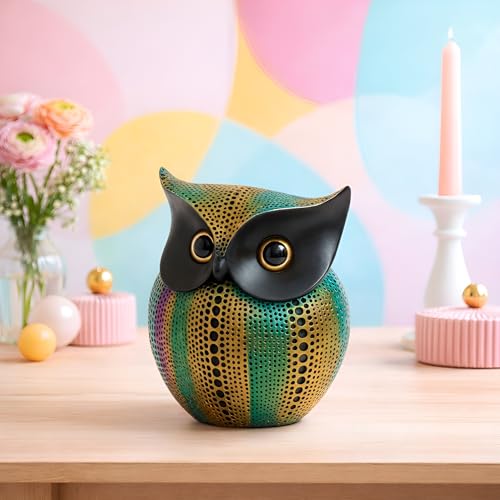 Xtore® Modern Classy Lucky Owl Resin Art Figure Showpiece -(Pack of 1,Multicolor) - Image 2