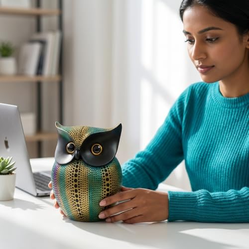 Xtore® Modern Classy Lucky Owl Resin Art Figure Showpiece -(Pack of 1,Multicolor) - Image 4
