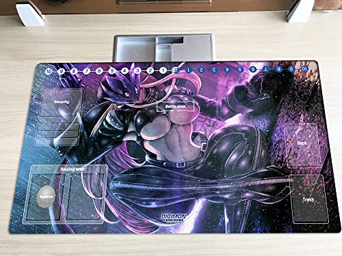 Mlikemat New Digimon Beelstarmon Playmat DTCG CCG Mat Trading Card Game Mat Desk Pad  Free Mat Bag - Image 4