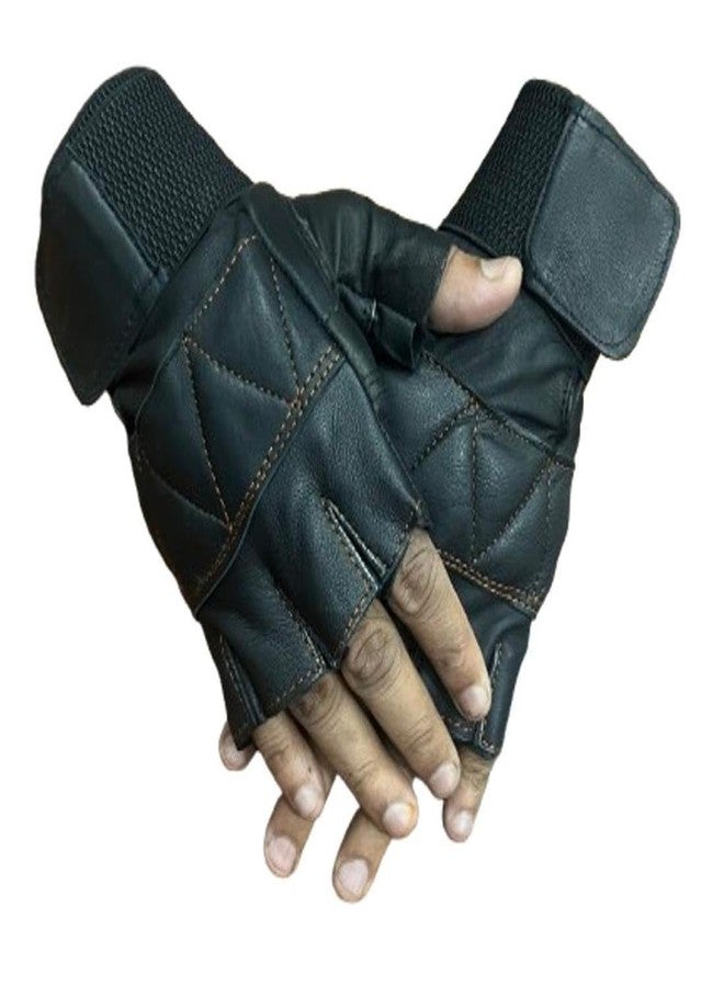 Zonkar Half Finger Leather Gym Glove Multi Sports Bike Riding Winter Motercycle Glove - Image 2