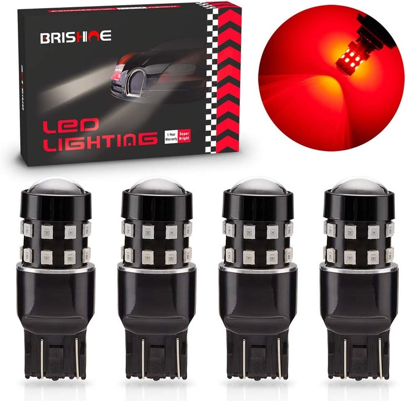 BRISHINE 4-Pack Super Bright LED Bulbs - Brilliant Red - Image 1