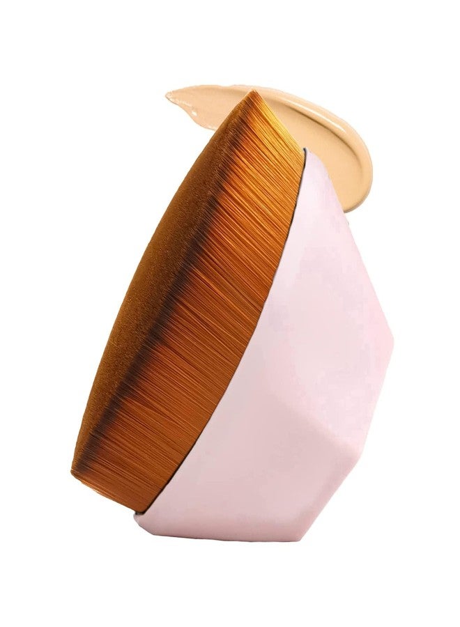 Luxoper Flat Top Kabuki Hexagon Face Brush for Foundation - Blending Liquid, Cream, Powder Makeup - Professional Blush Brush for Flawless Foundation Application, Pink - Image 1