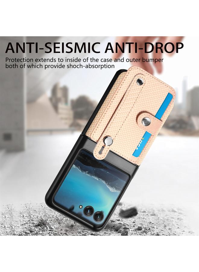 S-TOP Case For Motorola Razr 40 Ultra Wristband Kickstand Card Wallet Back Cover Phone Case - Image 4