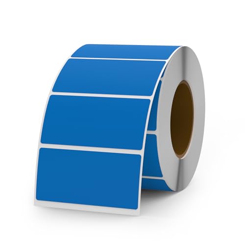 YIKIADA Blue Color Coding Labels 1 × 2 Inches Self-Adhesive Vinyl Rectangle Stickers Waterproof Name Tags Removable Roll for Office School Home 500 PCS - Image 1
