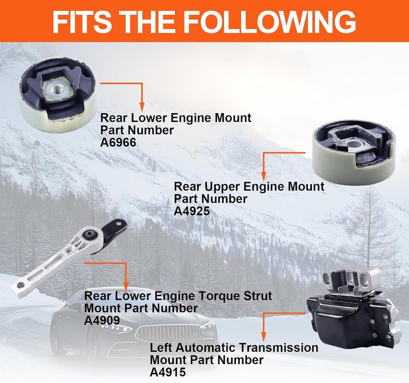 TeukRiGa Engine Motor Mount Set for Volkswagen CC, Jetta, and Passat (2006-2016) - Image 3