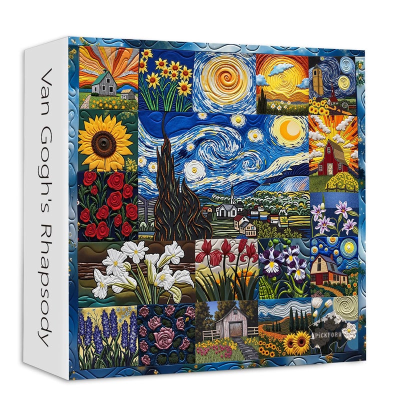 PICKFORU Van Goghs Rhapsody Puzzles for Adults 1000 Pieces Starry Night Flower Art Jigsaw Puzzles Oil Painting Theme as Home Decor - Image 3