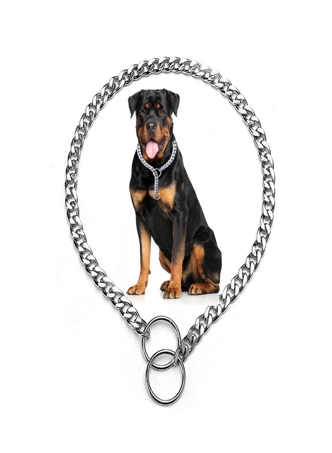 Weimostar Dog Chain Choker Collars for Small Dogs, Heavy Duty Choke Martingale Collar Silver S Slip P Training Metal Link for XS Small Medium Large Big XL Breed Puppy Dogs - Image 1