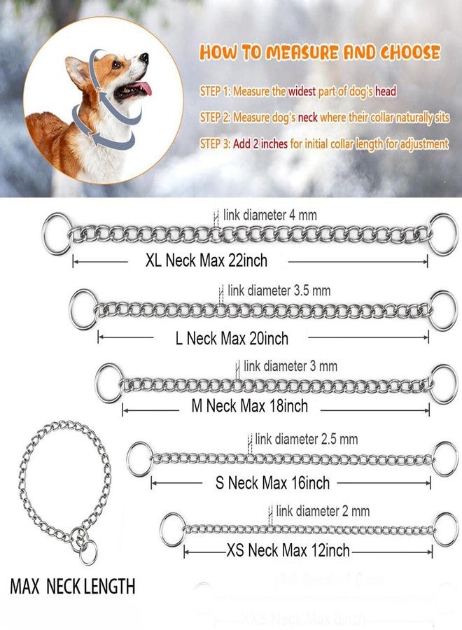 Weimostar Dog Chain Choker Collars for Small Dogs, Heavy Duty Choke Martingale Collar Silver S Slip P Training Metal Link for XS Small Medium Large Big XL Breed Puppy Dogs - Image 4