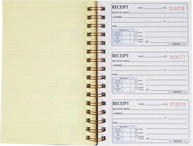 Rediform Gold Standard Money Receipt Book with 225 Numbered Duplicates, 2.75" x 12.7 cm - Image 3