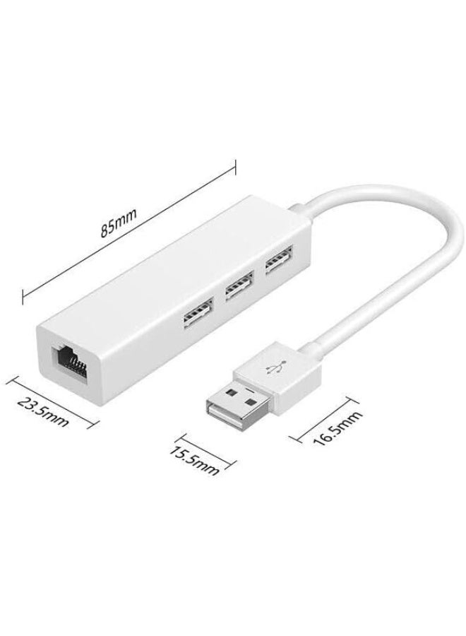 USB A to 3 x USB A and RJ45 Ethernet LAN Adapter Hub Cable Mac USB-A Network for Laptop, PC, MacBook - Image 4