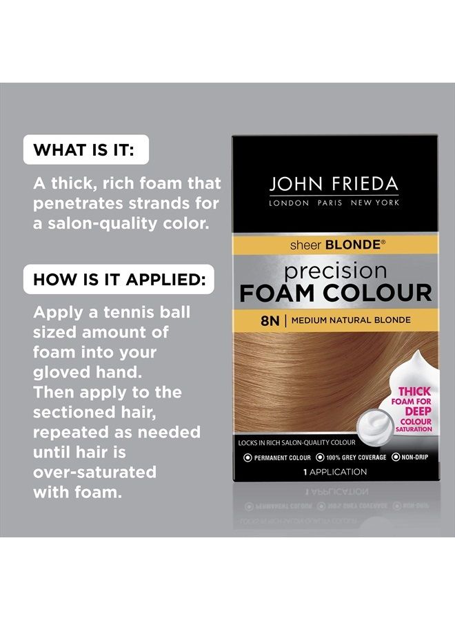 John Frieda Precision Foam Colour, Medium Natural Blonde 8N - Image 2