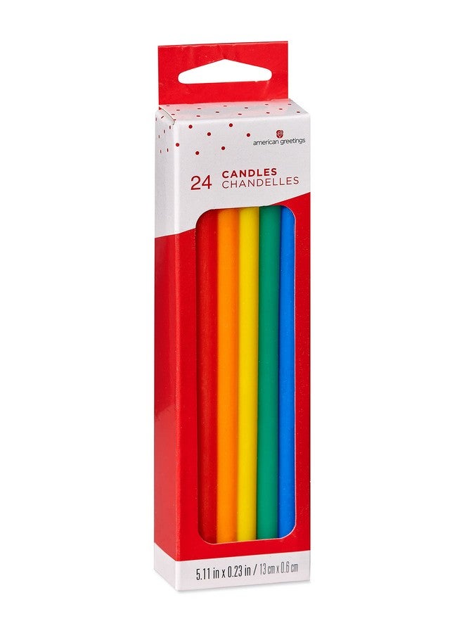 American Greetings Birthday Candles, Long Thin Multicolored (24-Count) - Image 1