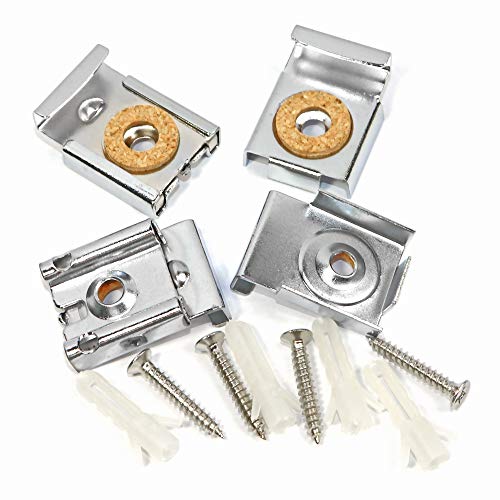 Millennial Essentials 2 Sets (8 Pieces) Spring Loaded Mirror Hanger Clips Set Unframed Mirror Mount Clips with Screws and Rawl Plugs (2 Sets (8pc)) - Image 1