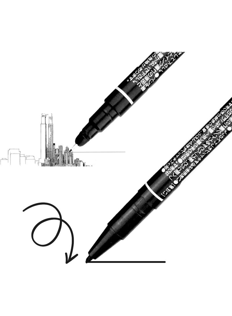 MOMENT Permanent Markers, Double-Sided Dual Tip Black Marker Pens, Pack of 10, for Writing, Labeling, Office, School & Home Use - Image 4