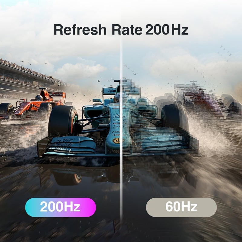 شاشة كمبيوتر FeuVision مقاس 27 بوصة، دقة FHD 1080p، تردد 200 هرتز / 180 هرتز، لوحة IPS، شاشة للمكاتب والألعاب، زمن استجابة 1 مللي ثانية، بدون إطار من ثلاث جهات، فائقة النحافة، قابلة للتركيب على حامل VESA، تصميم مضاد للضوء الأزرق، منافذ HDMI و DP - Image 2