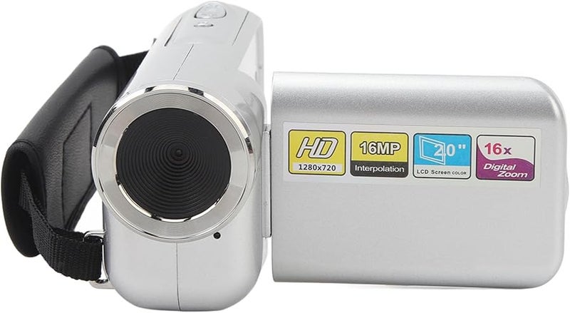 كاميرا فيديو رقمية للأطفال من سيلفر بدقة 1080 بكسل و16 ميجابكسل، تكبير 16x، شاشة 2 بوصة، قبضة سهلة للتدوين المرئي - Image 4