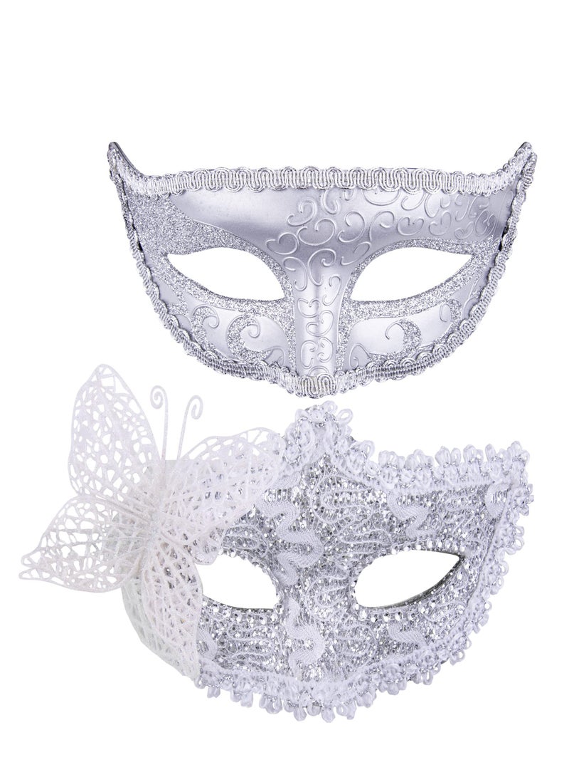 KASTWAVE Masks, Couples Masquerade Masks Venetian Party Halloween Costumes Masks Carnival Masks Cosplay Party Costumes Prom Wedding Party - Image 1