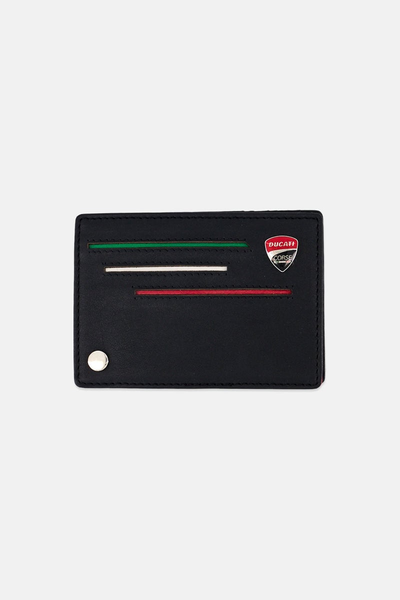 Ducati Men Scudetto Leather Card Holder, Black  - Image 1