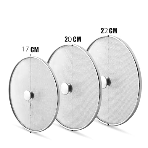 faas Steel Net Cover Jali| Set Of 3 (17cm, 20cm, 22cm)| Milk Net Lids/Tope/Chiba | Suitable For Pots/Pan/Kadhai/Bowls | Strong & sturdy Handle | Multipurpose Lid | (7 & 8 & 9 Inches) - Image 4