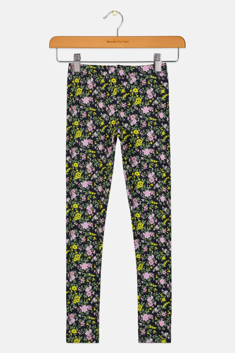 NAME IT Kids Girl Floral Print Leggings, Multicolor - Image 2