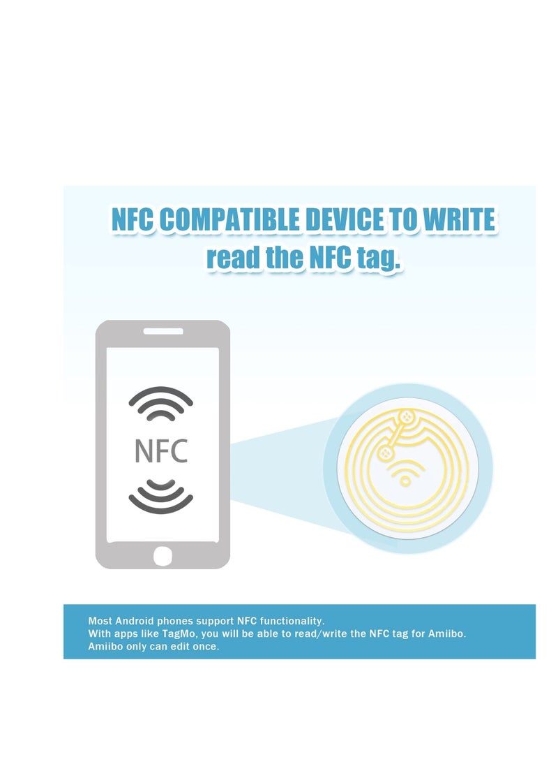 30 Pcs NFC 215 Blank White PVC Coin Cards - Compatible with TagMo, Amiibo & NFC Devices (25mm/1 Inch) - Image 2