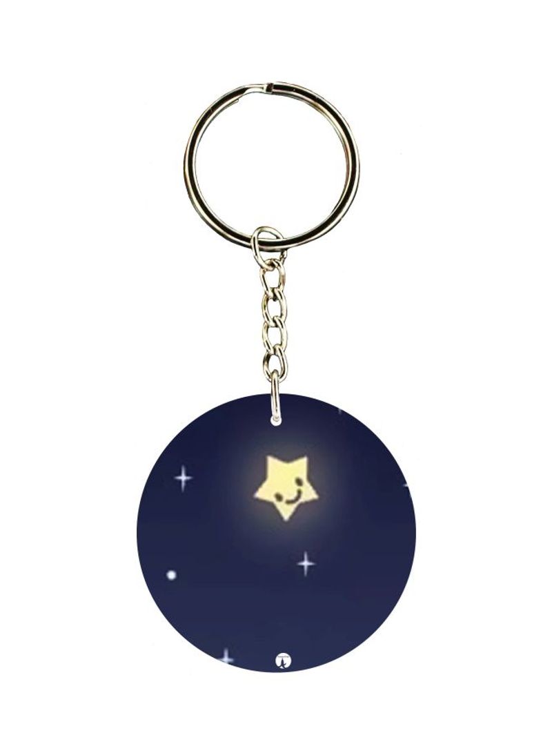 RKN Star Printed Double Sided Keychain