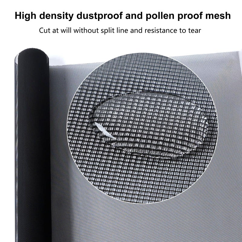 JOOFAN High Density dustproof and Pollen Proof net Screen mesh Used to Replace Screen Windows and Doors (Grey high-Density mesh, 109''X37''(276X95cm)) - Image 2