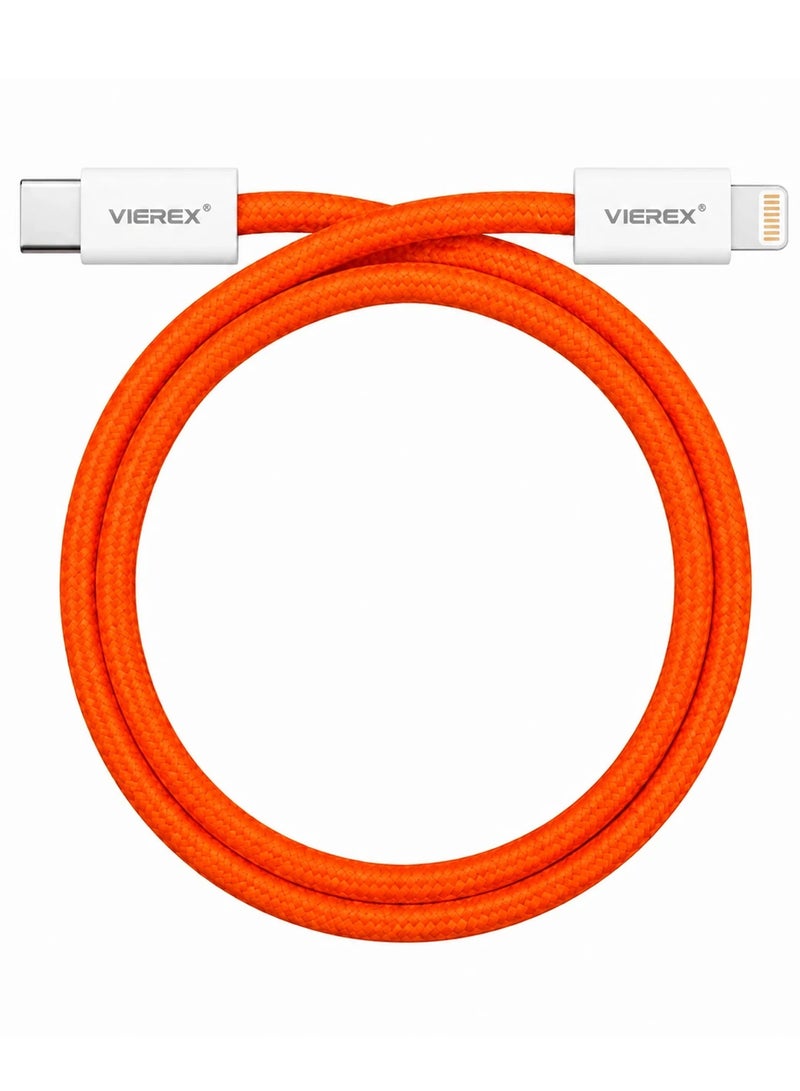 Vierex VC-21 PD 27W Fast Charging Lightning Cable – USB-C to Lightning Data Sync & Charge, 1m - Image 3