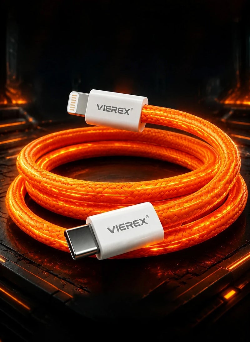 Vierex VC-21 PD 27W Fast Charging Lightning Cable – USB-C to Lightning Data Sync & Charge, 1m - Image 2