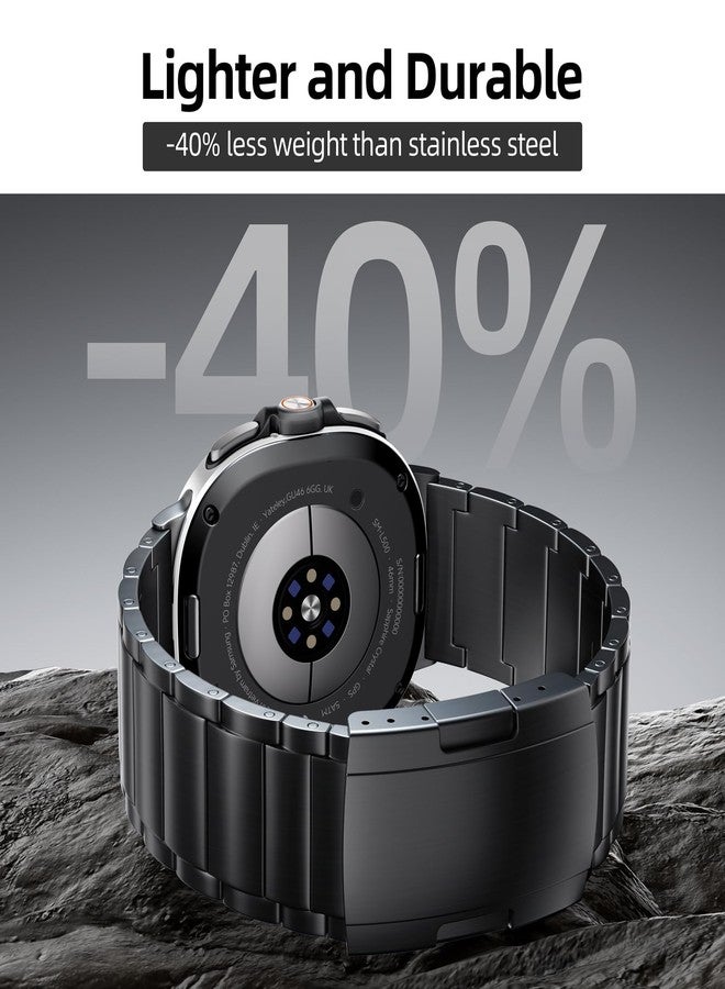 LULULOOK Titanium Band for Samsung Galaxy Watch 8 40mm 44mm & 8 Classic 46mm 2025, Adjustable Titanium Metal Watch Band Strap with Removal Tool, Folding Clasp for Men Women,Black - Image 5