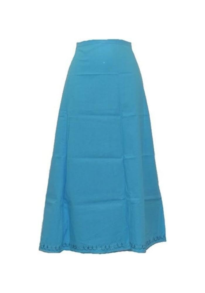 Women’s Cotton Readymade Saree Underskirt - Free Size - Blue