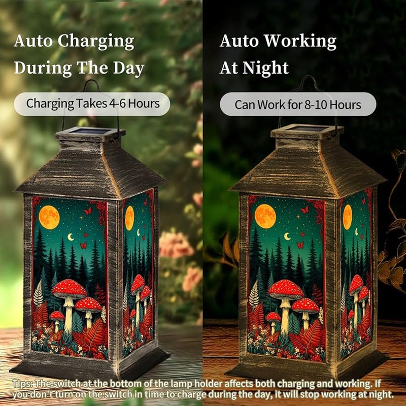 لون 4 كوخ كور فانوس شمسي ضوء معلق في الهواء الطلق مقاوم للماء لتزيين الحديقة والفناء والفناء الخلفي - Image 5